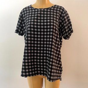 Black and White Check Short Sleeve Shirt